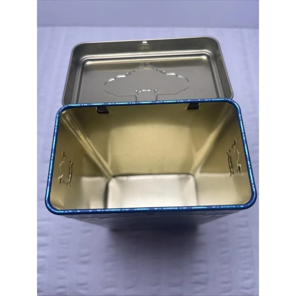 Vladivostok Russia Zolotoy Bridge Tea Tin Hinged Decorative Blue Souvenir Box